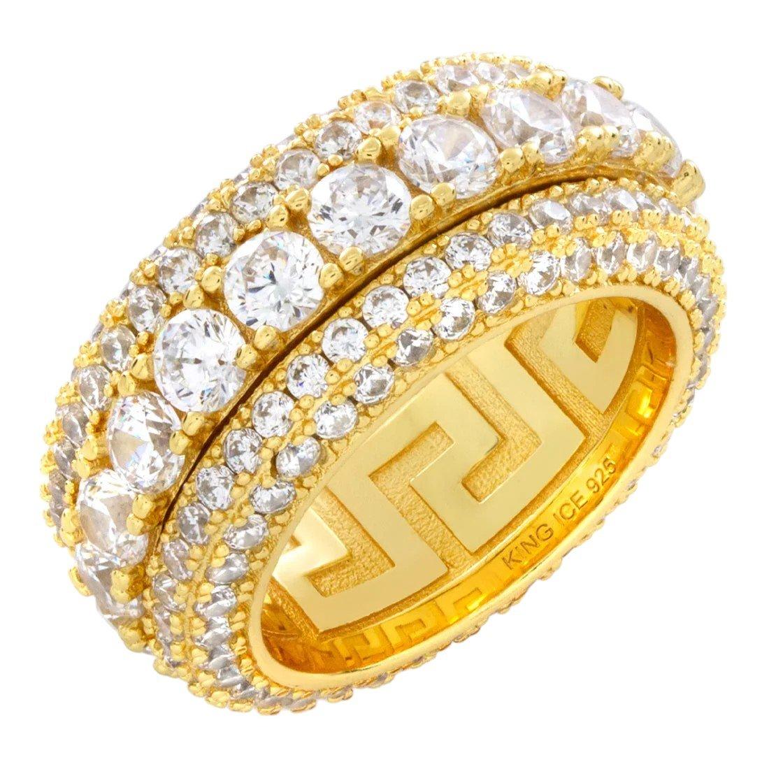 King Ice Brilliant-Cut Icy Spinner Ring - Gold - GOLD